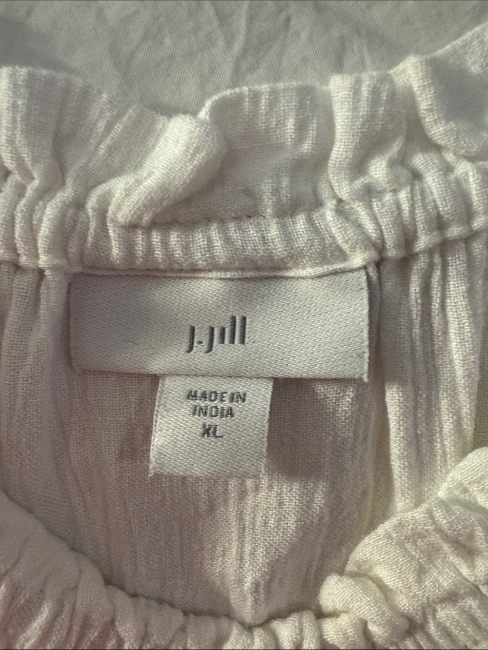 J. Jill White Gauze Dress with Blue Floral Embroidery - Picture 2 of 7